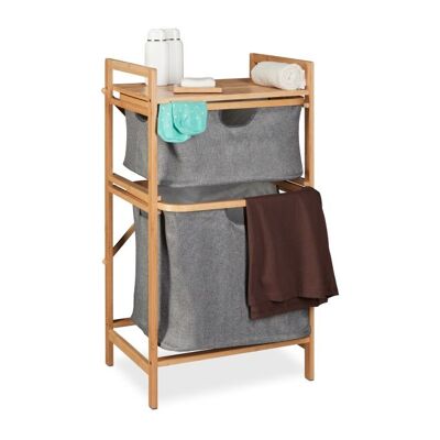 Panier à linge WOODENFURN à 2 compartiments