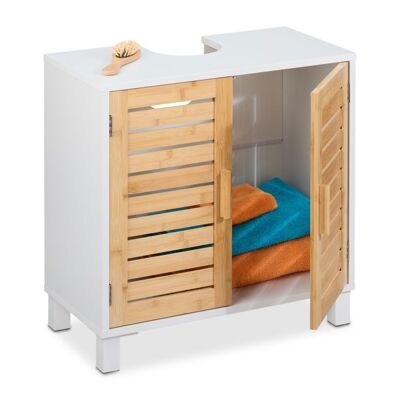 WOODENFURN vanity unit with bamboo doors