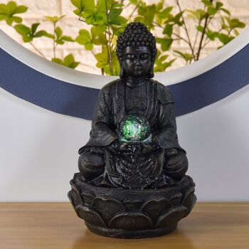 Fontaine d'Intérieur - Bouddha Méditation - Lumière Led Grand Bouddha - Idée Décoration Cadeau - Sobre et Design 4