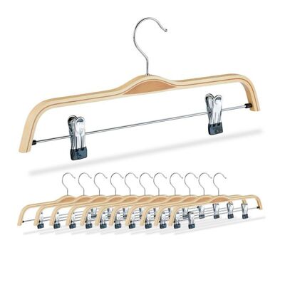 WOODENFURN Clothes Hangers for Trousers & Skirts, Set of 12