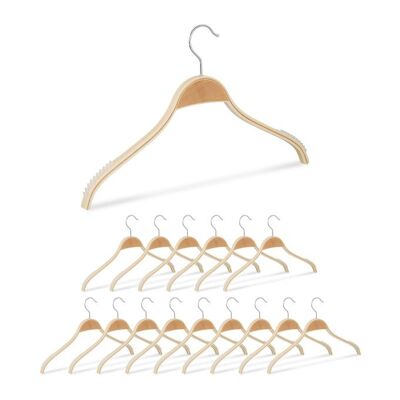 WOODENFURN Lot de 16 cintres en bois