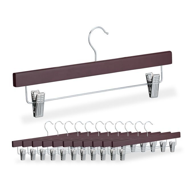 WOODENFURN lot de 12 cintres à pantalons en bois