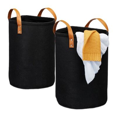 Panier à linge en feutre WOODENFURN 28 litres