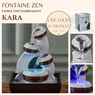 Fontaine d'Intérieur - Kara - Ecoulement en Cascade - Lumière Led Colorée - Idée Cadeau Décoration - Petit Modèle
