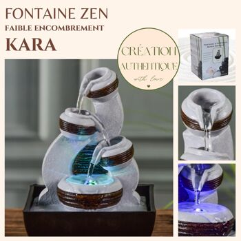 Fontaine d'Intérieur - Kara - Ecoulement en Cascade - Lumière Led Colorée - Idée Cadeau Décoration - Petit Modèle 1