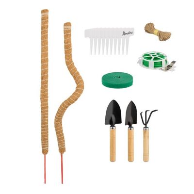 WOODENFURN set de 2 palitos de coco 65 cm con accesorios