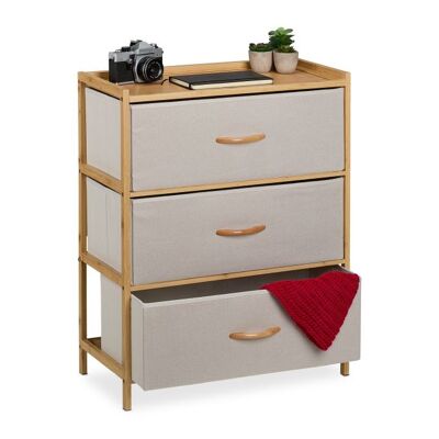 Cómoda de bambú WOODENFURN de 3 cajones
