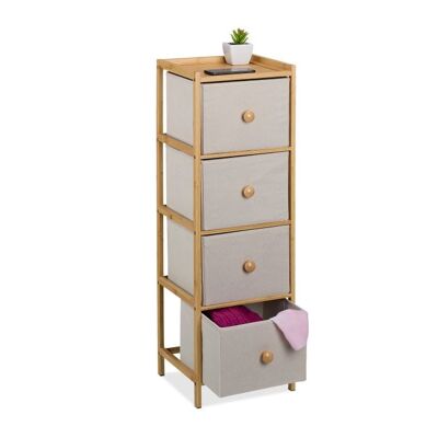 Cómoda estrecha WOODENFURN con 4 cajones