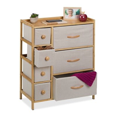 Cómoda de bambú WOODENFURN de 7 cajones