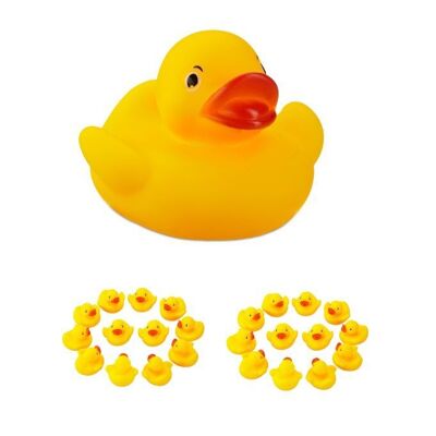 WOODENFURN rubber ducks in a set of 25
