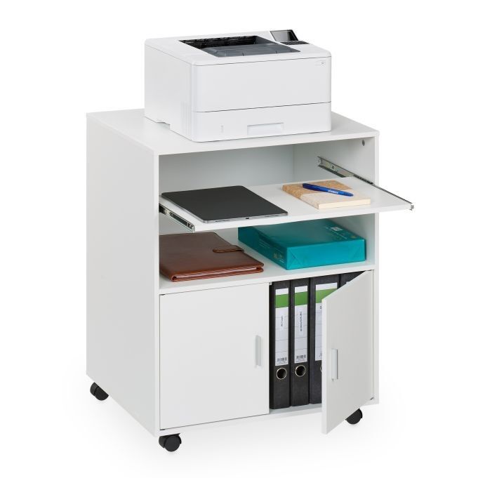 Armoire mobile WOODENFURN avec tiroir à clavier