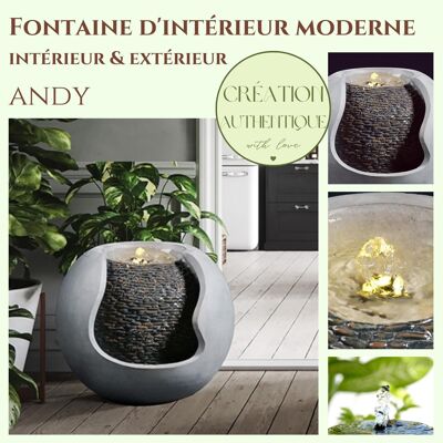 Modern Fountain - Andy - Modern and Sleek - Large Decorative Fountain - Gift Idea