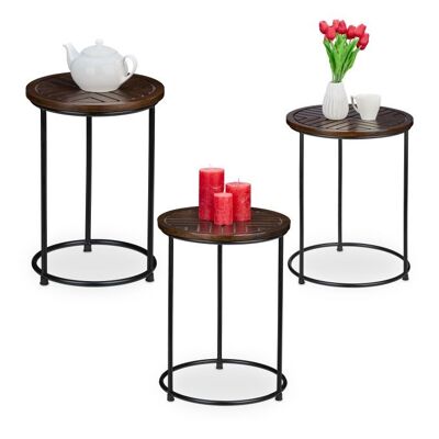 Juego de 3 mesas nido WOODENFURN de madera de mango
