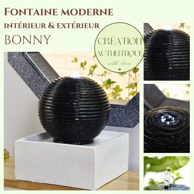 Modern Fountain - Bonny - Indoor and Outdoor - White Led Light - Large Decorative Fountain - Zen and Relaxation