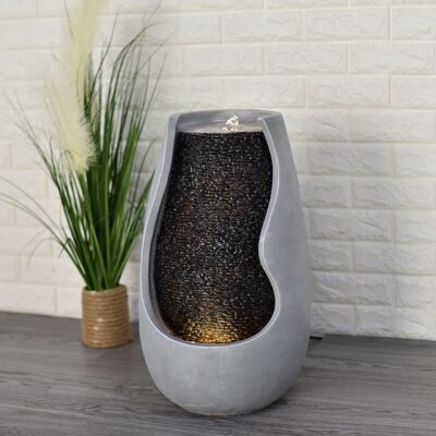 Modern Fountain - Molly - Indoor and Outdoor - Modern and Relaxing - Large Decorative Water Wall - White Led Lighting