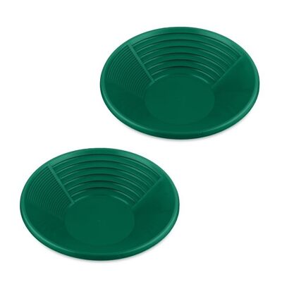 WOODENFURN Green Gold Panning Pan Set of 2