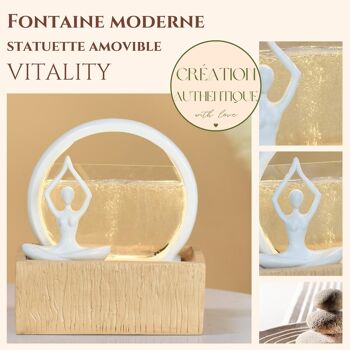 Fontaine d'Intérieur - Vitality - Moderne et Design - Lumière Led Blanche - Statuette Amovible - Installation Rapide 5