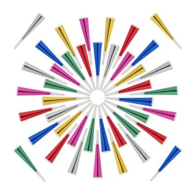 WOODENFURN party horns color mix set of 114
