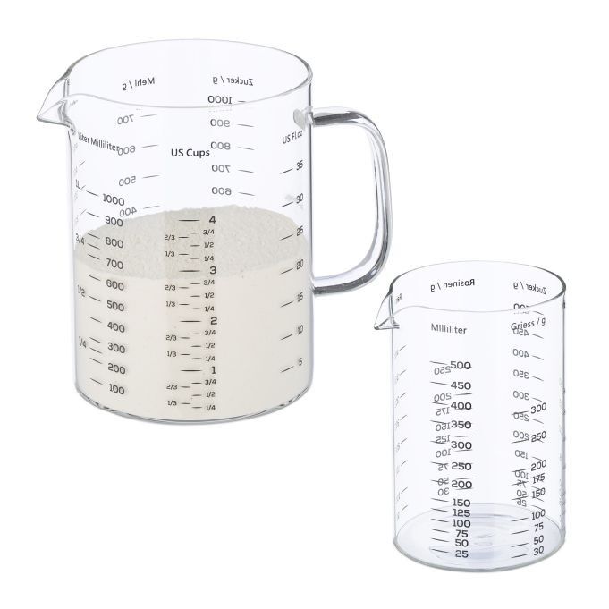 WOODENFURN glass measuring cup 2-piece set