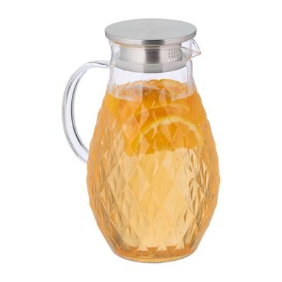 Carafe en verre WOODENFURN avec couvercle 2 litres
