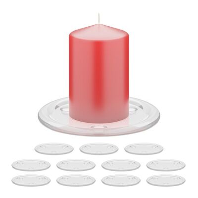 Candelabros de cristal WOODENFURN, juego de 12