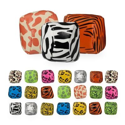 Pelotas de malabarismo WOODENFURN con estampados de animales, juego de 24
