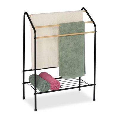 WOODENFURN metal towel holder with shelf