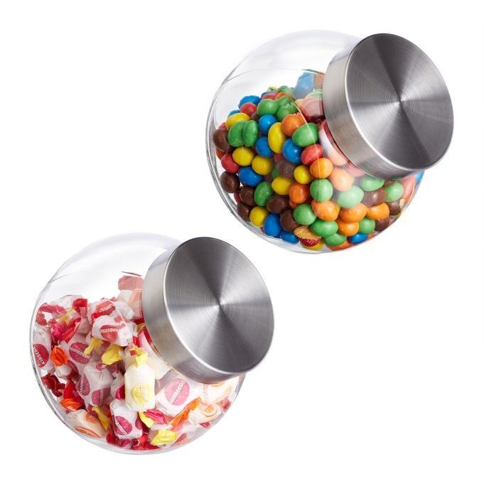 Lot de 2 pots à bonbons WOODENFURN 1.5 L