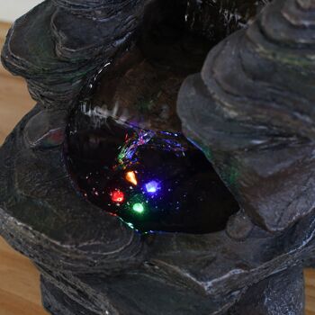 Fontaine d'Intérieur - River - Style Naturel avec Lumière Led Colorée - Ecoulement en Cascade - Idée Cadeau Déco 5