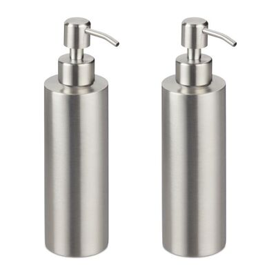 WOODENFURN dispenser di sapone in acciaio inox 300 ml set da 2