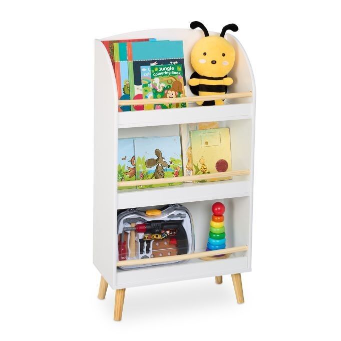 WOODENFURN children's bookcase with 3 compartments