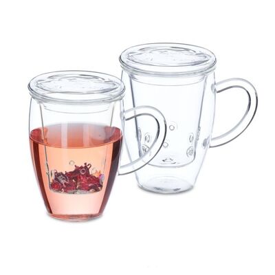 WOODENFURN tea glass with strainer set of 2