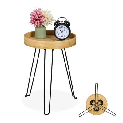 Table d'appoint WOODENFURN en bambou et métal