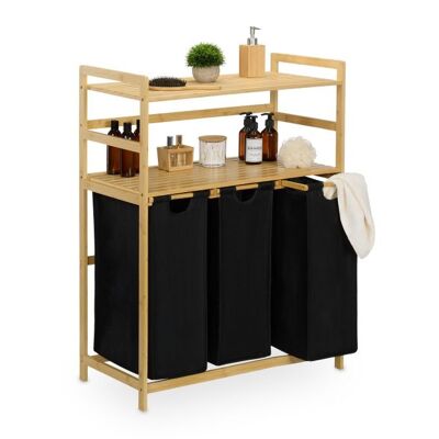 Cesto para ropa WOODENFURN con 2 estantes