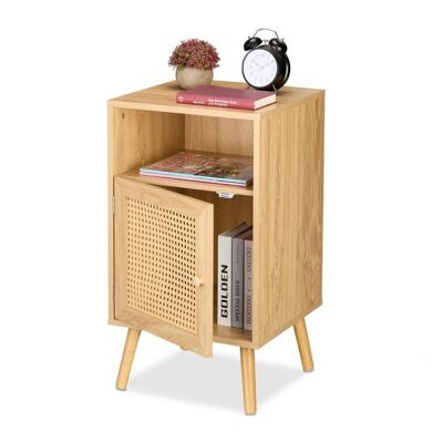 Mesita de noche WOODENFURN en diseño de ratán