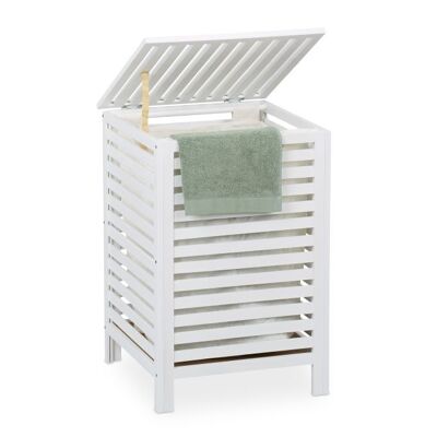 Cesta para la ropa WOODENFURN color nogal con bolsa