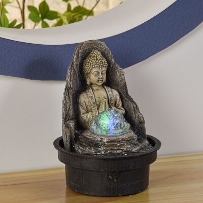 Indoor Fountain - Peace - Buddha Statuette and Feg Shui Design - Zen Decorative Accessory - Quick Installation