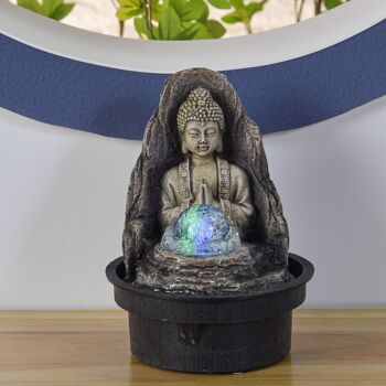 Fontaine d'Intérieur - Peace - Statuette Bouddha et Design Feg Shui - Accessoire Déco Zen - Installation Rapide 3