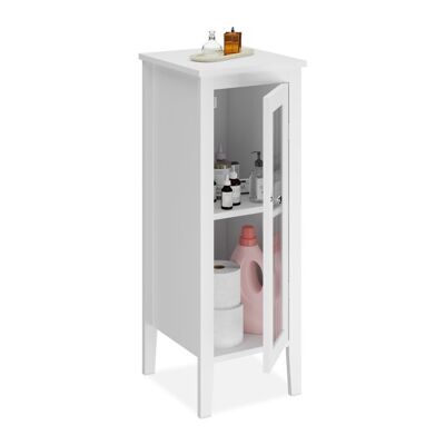 WOODENFURN White Bathroom Cabinet 2 Compartments