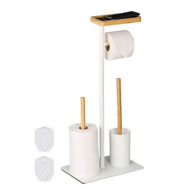 Set da toilette WOODENFURN con ripiano in bambù e metallo