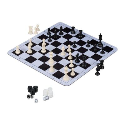 Jeu d'échecs 3 en 1 WOODENFURN Backgammon Dames