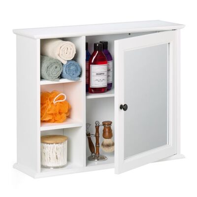 Armario con espejo WOODENFURN blanco 5 compartimentos