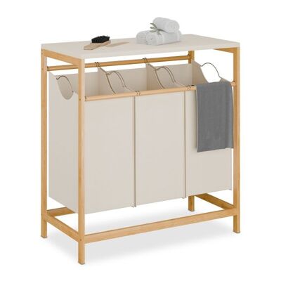 Cesto portabiancheria WOODENFURN con 3 cestini