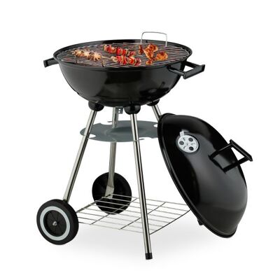 WOODENFURN Grande barbecue a carbonella con ruote