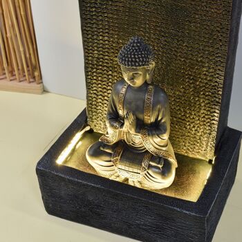 Fontaine XL - Mur Bouddha - Intérieur et Extérieur - Grande Statue Amovible - Bandeaux LED Blanc - Idée Cadeau 5