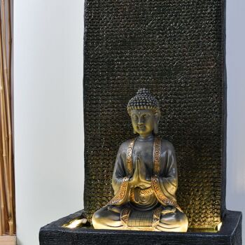 Fontaine XL - Mur Bouddha - Intérieur et Extérieur - Grande Statue Amovible - Bandeaux LED Blanc - Idée Cadeau 6