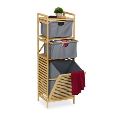 Cesto portabiancheria WOODENFURN con 2 cassetti in tessuto