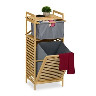 Cesto portabiancheria WOODENFURN con cassetto in tessuto
