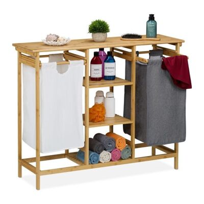 Portabiancheria WOODENFURN con 4 ripiani