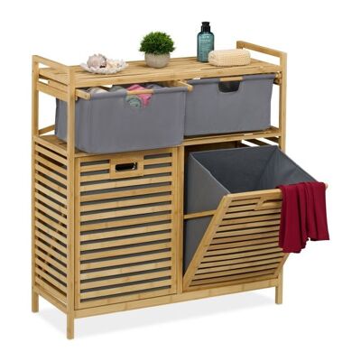 Cesto portabiancheria WOODENFURN con 2 cassetti